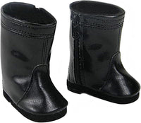 Sophia's black tall doll boots with center seam and side zippers for 18 inch dolls