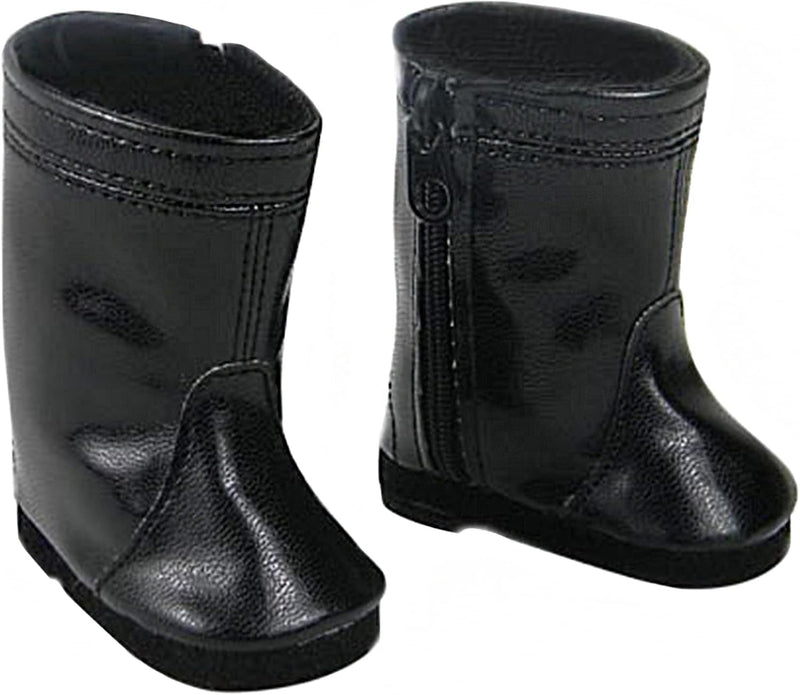 Sophia's black tall doll boots with center seam and side zippers for 18 inch dolls