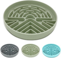 Lesipee Slow Feeder Dog Bowl for Large & Small Pets - Grey Green