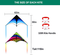Delta Kite for Kids Ages 4-12 - 1 / Blue&Rainbow - image 4