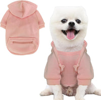 Dog Hoodies for Small Dogs with Zipper Pocket - Pink / Large