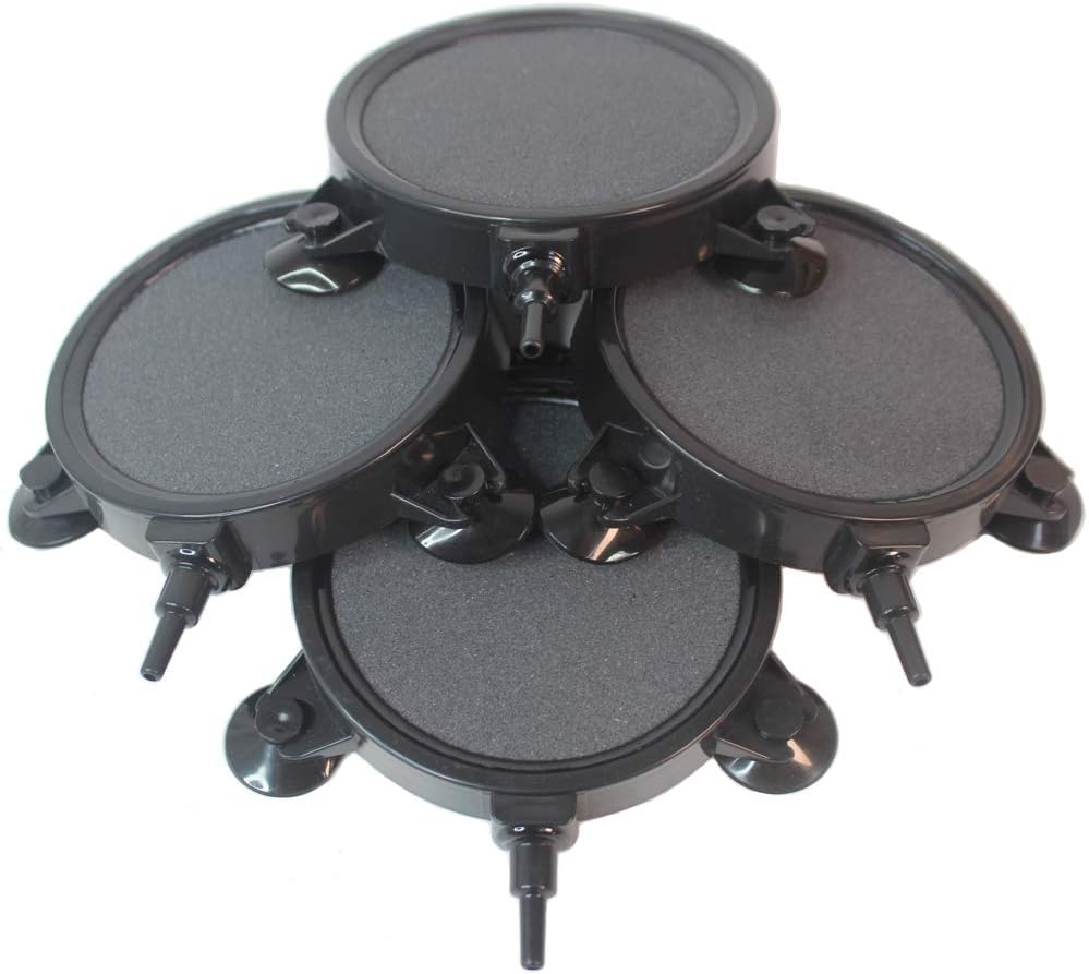 PINVNBY 4.2-Inch Air Stone Disc Bubble Diffuser with Suction Cups - 4 PCS