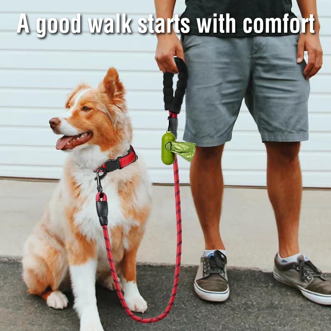 COOYOO 2 Pack Dog Leash 5 FT Heavy Duty - 1/2"x 6 FT (18~120 lbs.) / 1 Pack A-Red - image 3