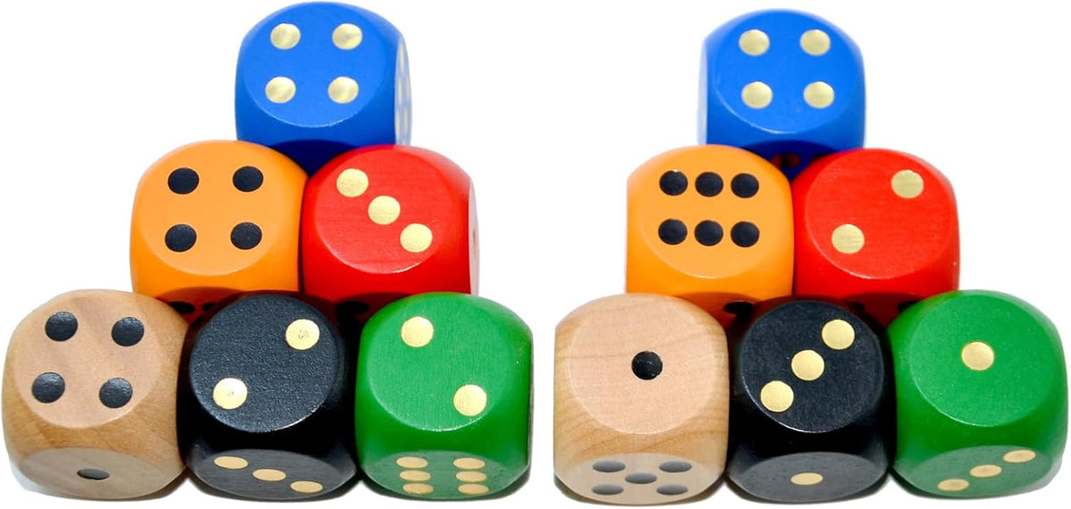 SmartDealsPro Set of 5 Random Color Large 1/5" Round Edge Wooden - 6 Colors 12 Pieces - image 4
