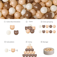 GOGOSO 100 pastel bear-shaped and round ball pit balls with zipper storage bag - view 11