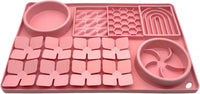 Slow Feeder Bowl, Silicone Lick Mat with Suction Cups for Dog Cat, Snuffle Mat for Pet Smell - Pink / Honeycomb 4in1 - image 2
