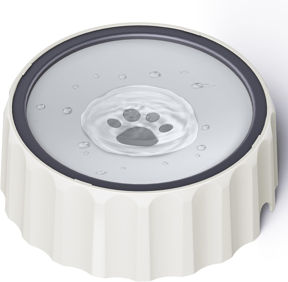 9.1" X 3.5" Dog Water Bowl No Spill 70oz/2L Large Capacity Dispenser - Grey