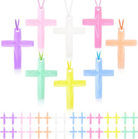 104 Pack Crystal Cross Necklaces Bulk, VBS Prizes - 256PCS