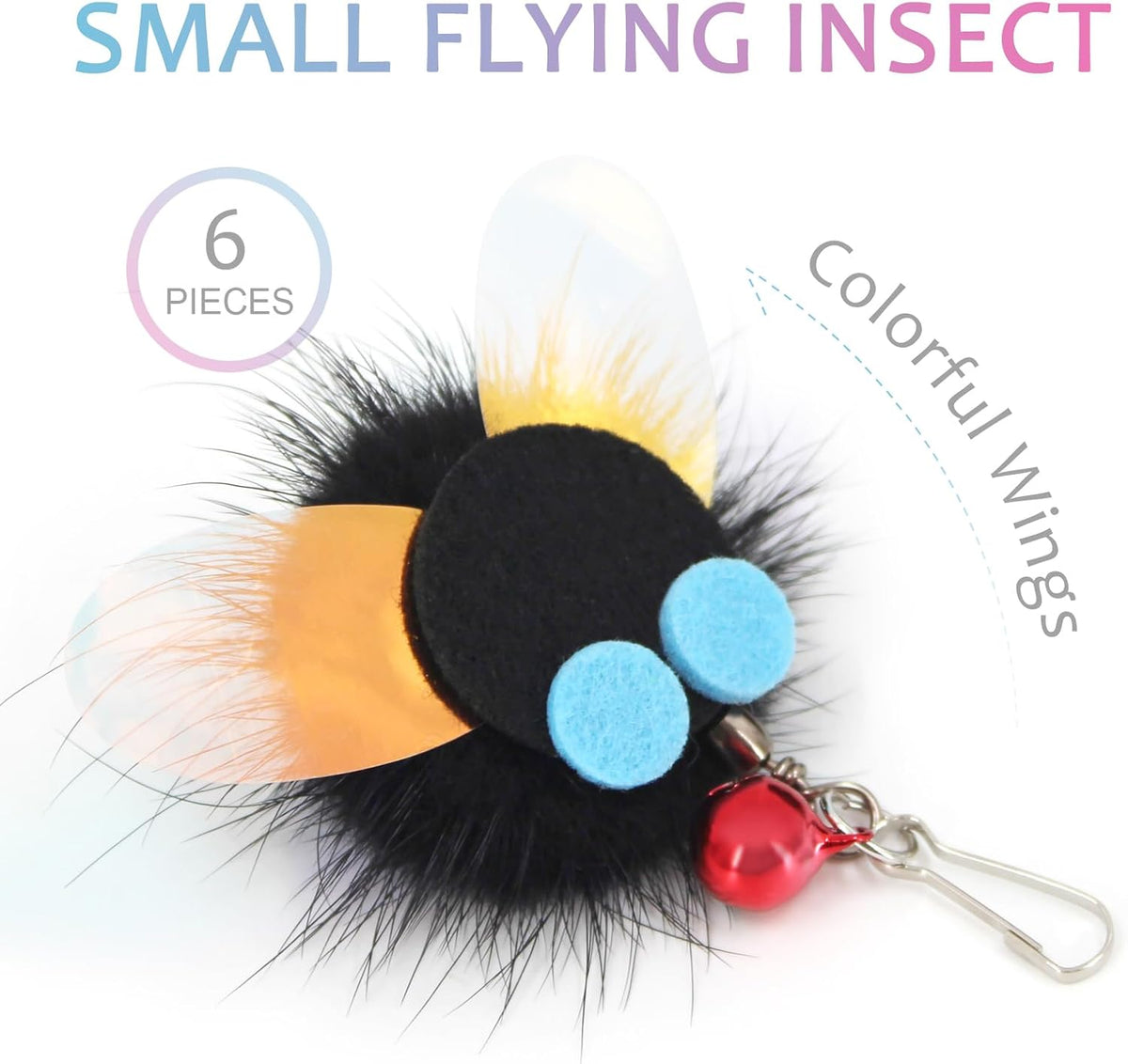 SONGWAY Cat Toy Wand Replacement, Cat Feather Toy Refills - Bug - image 2