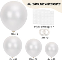 RUBFAC White Balloons Different Sizes 135pcs for Birthday Arch – Fun for Kids & Family - Pearl White - image 2