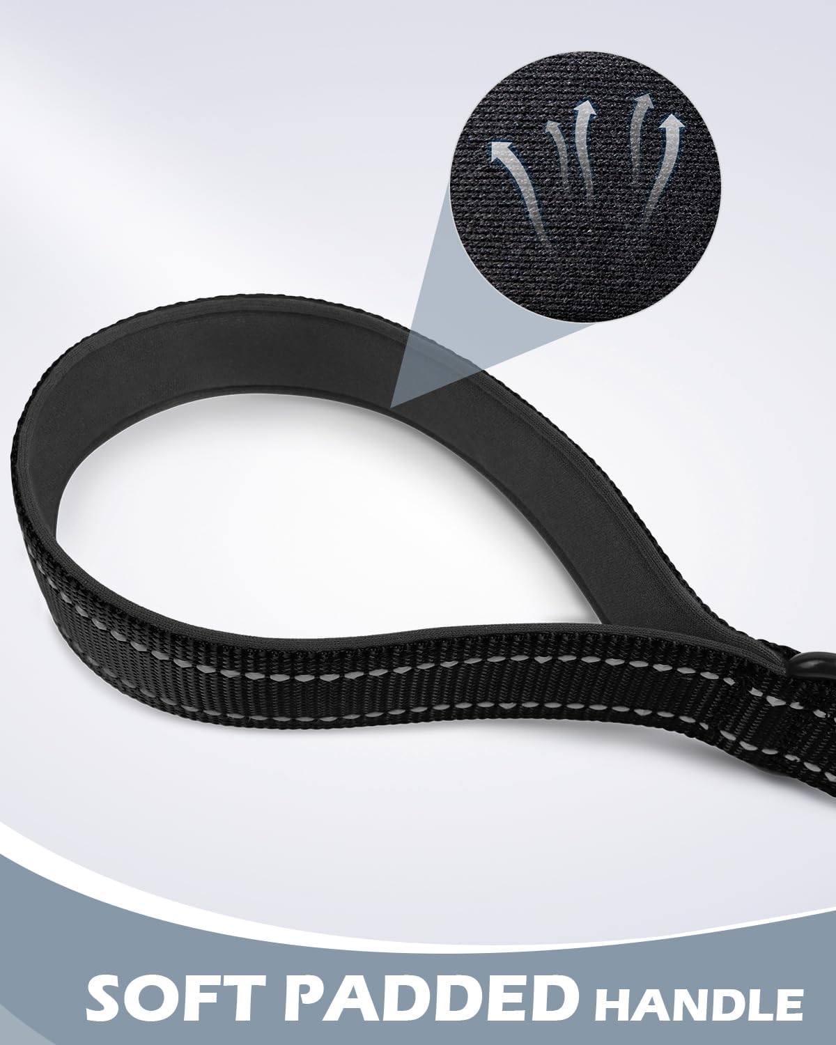 Joytale Short Dog Leash for Close Control & Training, 18" - 1.5 ft / Black - image 3