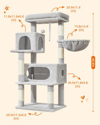 Taoqimiao Cat Tree, Suitable for Kittens - Light Gray / 49.2 Inches - image 2