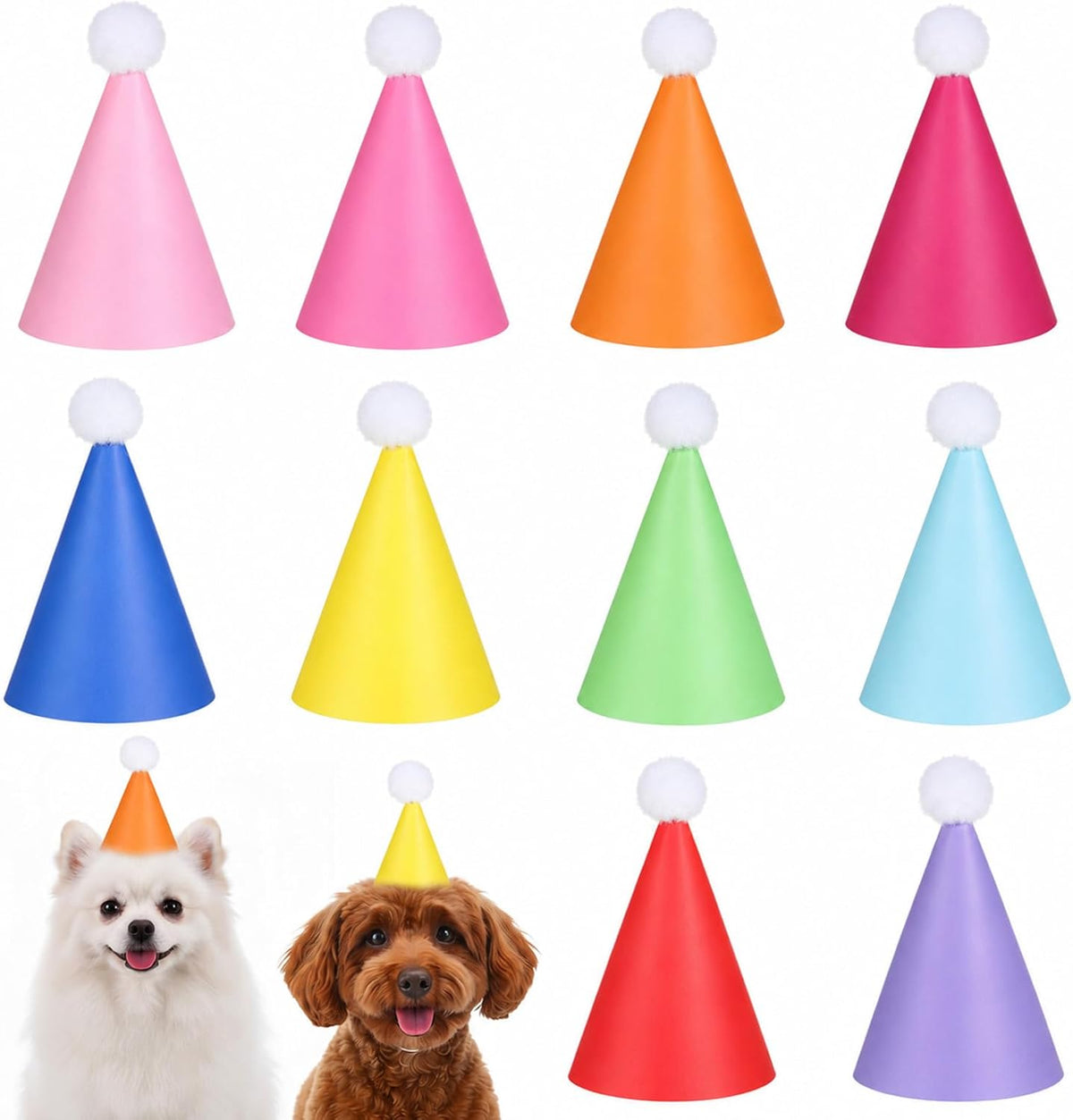 10pcs Colorful Mini Party Hats - Multicolor