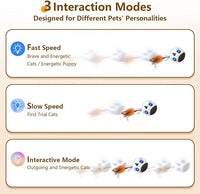 ORSDA Cat Ball Toys, Interactive Cat Toy for Indoor Bored Indoor Cats Kitten Toys, Automatic Electric Bird Moving Ball Toy, 4 Mode Voice & Touch Control Rolling Chirping Stimulating, 2 Feather Tails