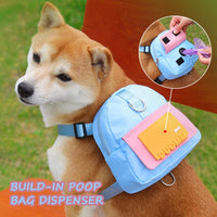 Dog Backpack Harness with Leash - Small / Blue - image 4