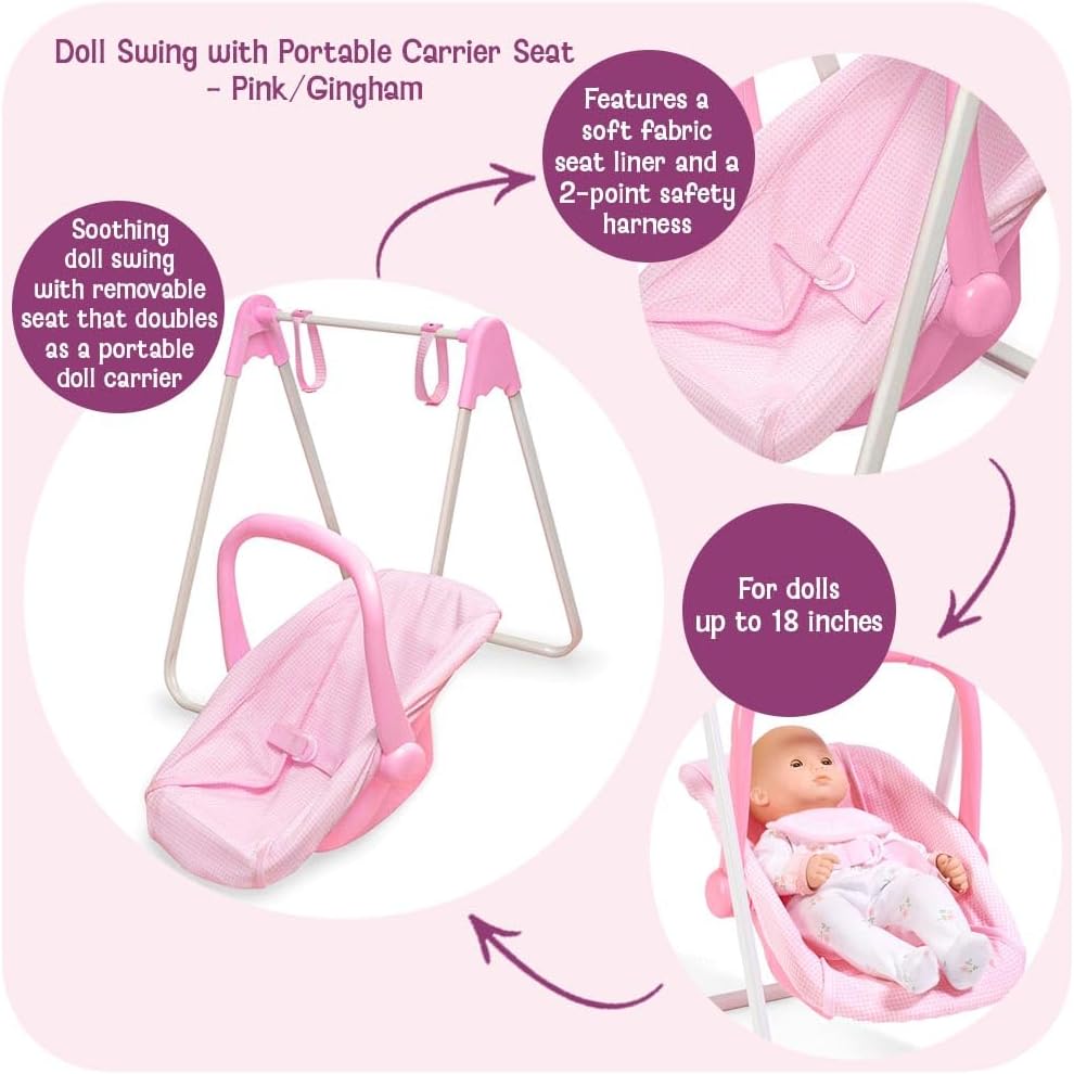 Badger Basket Doll Swing Carrier with Portable Swing Stand - image 2