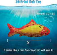 TOOGE 2 Pack 9" Floppy Fish Cat Toys with SilverVine and Catnip for Indoor Cats for Small Dogs Interactive Automatic Flopping Fish Cat Kicker Toys for Cats Puppy Small Dog