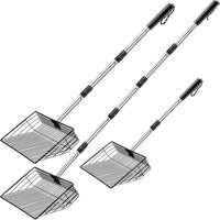 Chicken Poop Scooper, SUVEUS 10 inch Stainless Steel Coop Scoop, Adjustable 32"-67" Long, 5 in 1 Chicken Coops Shavings Shovel, Heavy Duty Sand Sifter Shovel