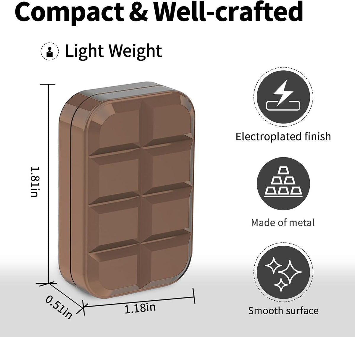 Fidget Toys Adults Magnetic Desk Toy Metal Fidgets Slider - Chocolate Brown - image 2