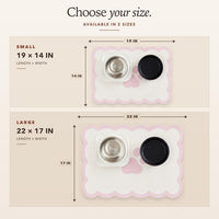 Scalloped Dog Feeding Mat, Beige White, 14" X 19” – Essentials for Dogs - Pink / 22"L x 17"W - image 4