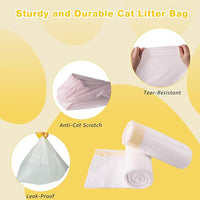 Litter Box Liners 20 Count, 37" x 18" Jumbo 3MIL Thicken Cat Litter Bags Tear Resistant Disposable Cat Litter Liners for XL Stainless Steel Litter Box and Other Suitable Size Litter Box