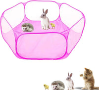 Small Animals Playpen, Portable Pop-up Open Interactive Pet Tent - Pink