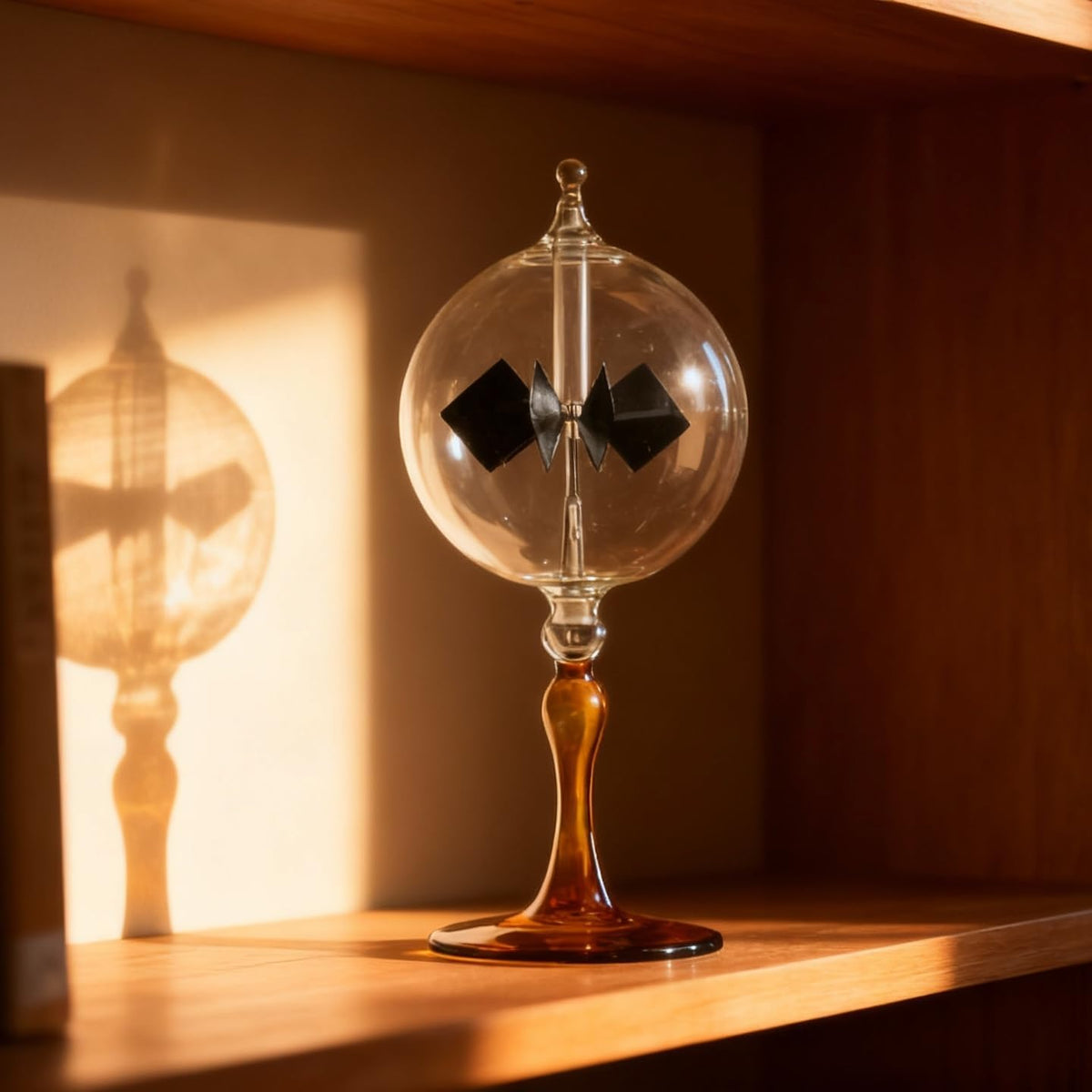 DORAMI large Crookes radiometer, solar light mill in transparent glass - view 5