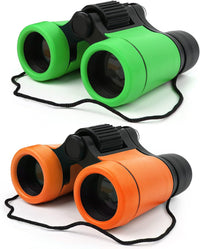 Scotamalone Kids Toy Binoculars Shock Proof for Age 3-12 Years Old - green and orange / two pc (Pack of 1)