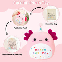 SQEQE Unicorn Cat Plush Kawaii Birthday Cat Plushies Pillow Cat - Pink Birthday Axolotl / Small - image 2