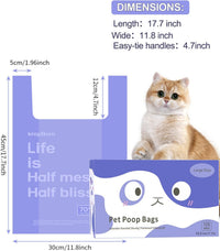 125 Count Cat Poop Bags Cherry Blossom Scented with Handles - Lavender / 125 Count / Large-17.7" x 11.8" - image 2