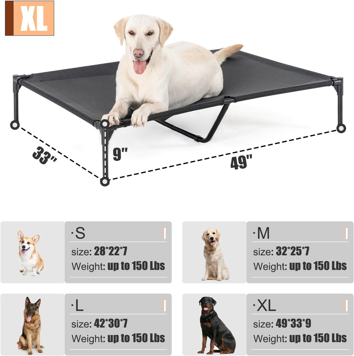 Garnpet Elevated Dog Bed for Large Dogs - Green / X-Large - image 2
