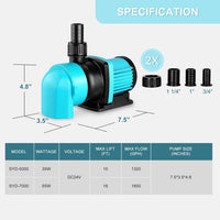 660GPH Aquarium Return pump with LCD display controller - 1320GPH 35W - image 2