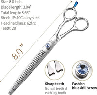 Fenice Professional 7/7.5/8 Pet Grooming Scissors Thinning Cutting Shears for Dog s/Cats Thinning Rate:70-80%(8.0 inch)
