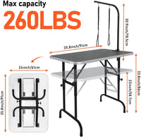 LEIBOU 45'' Height Adjustable and Foldable Pet Dog Grooming Table - 36'' / Black - image 2