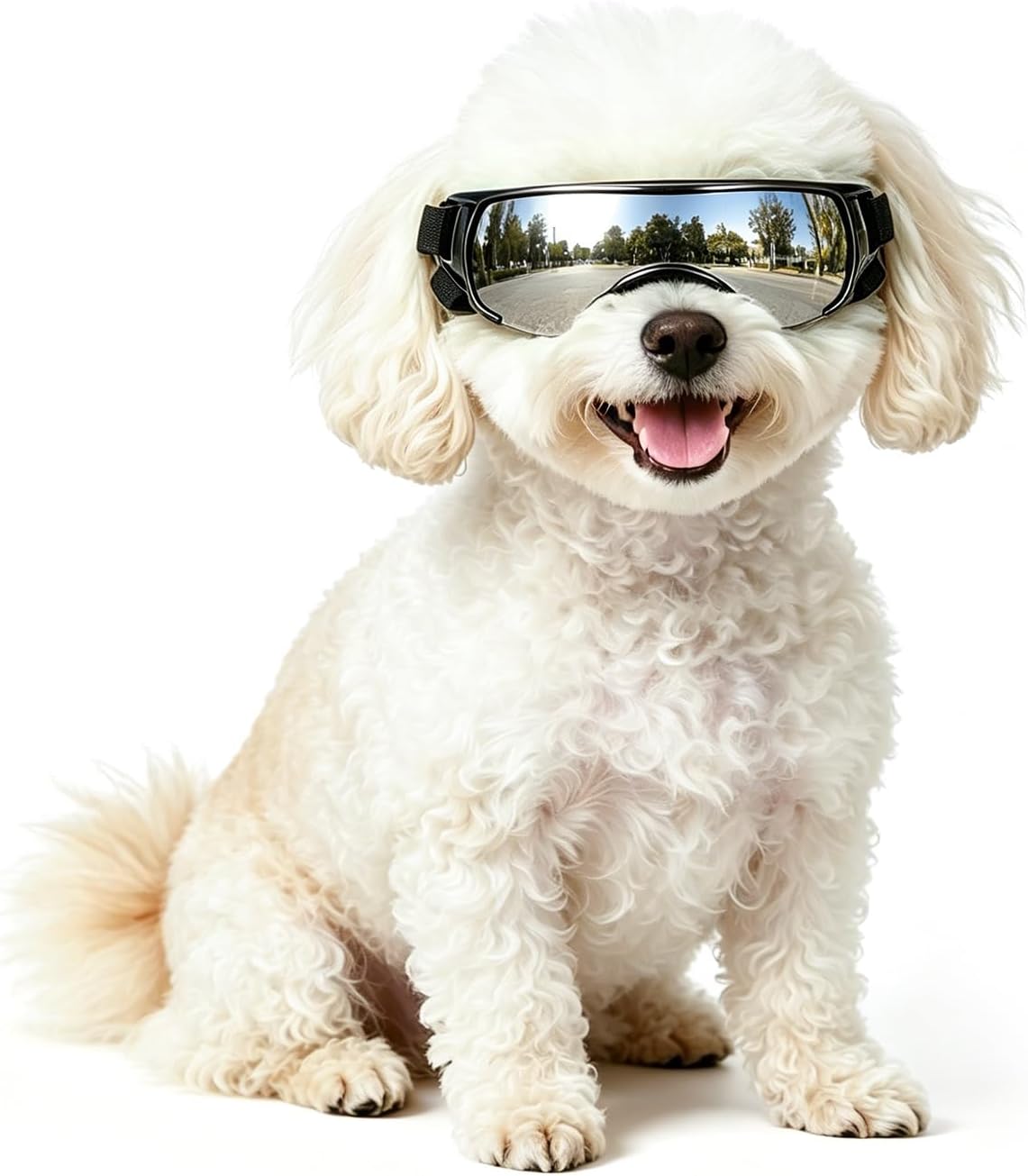 Clear Dog Goggles for Small Dogs - Cute Silver / Small