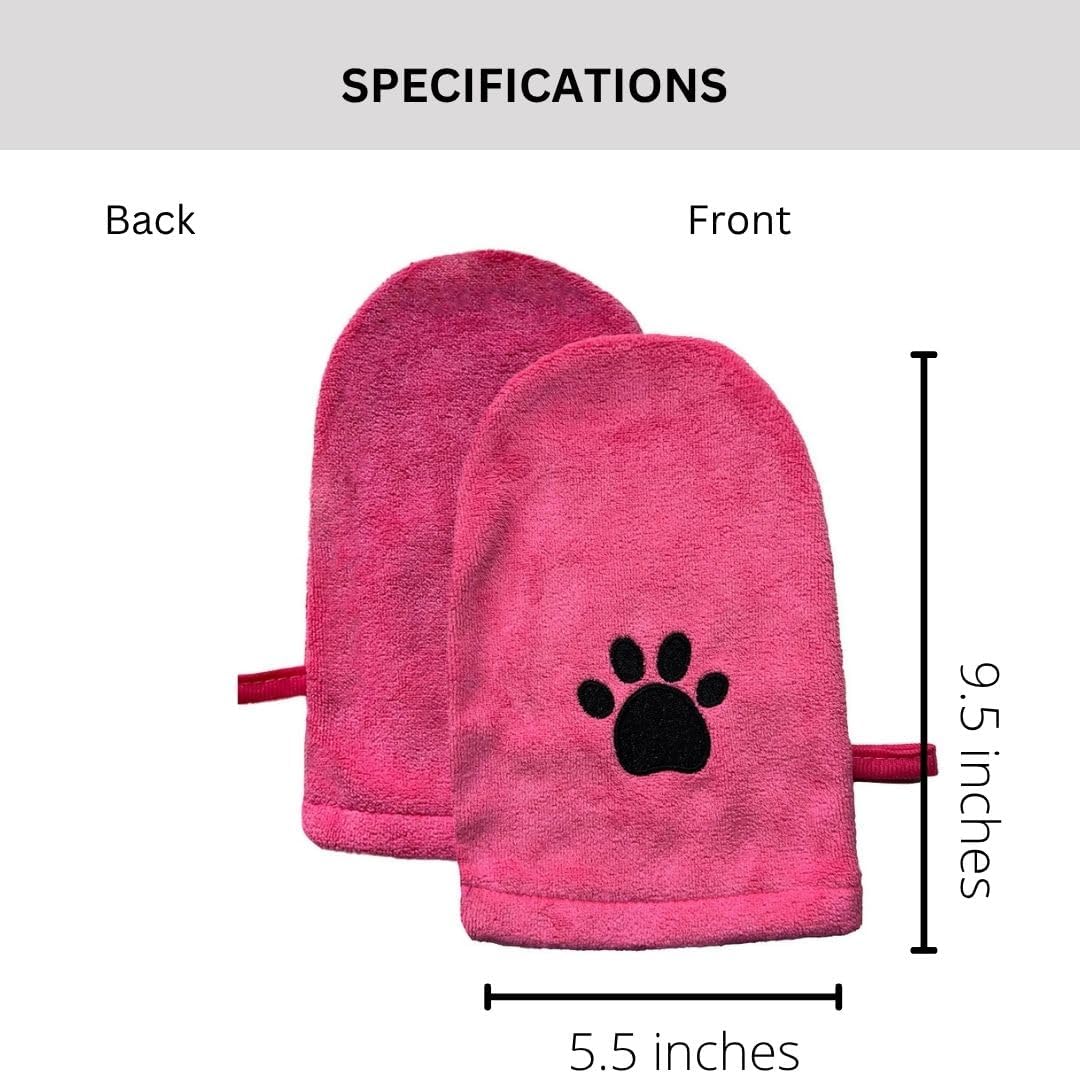 Penny & Niko Microfiber Pet Towel Mitts - Standard - 2 pack / Pink - image 2