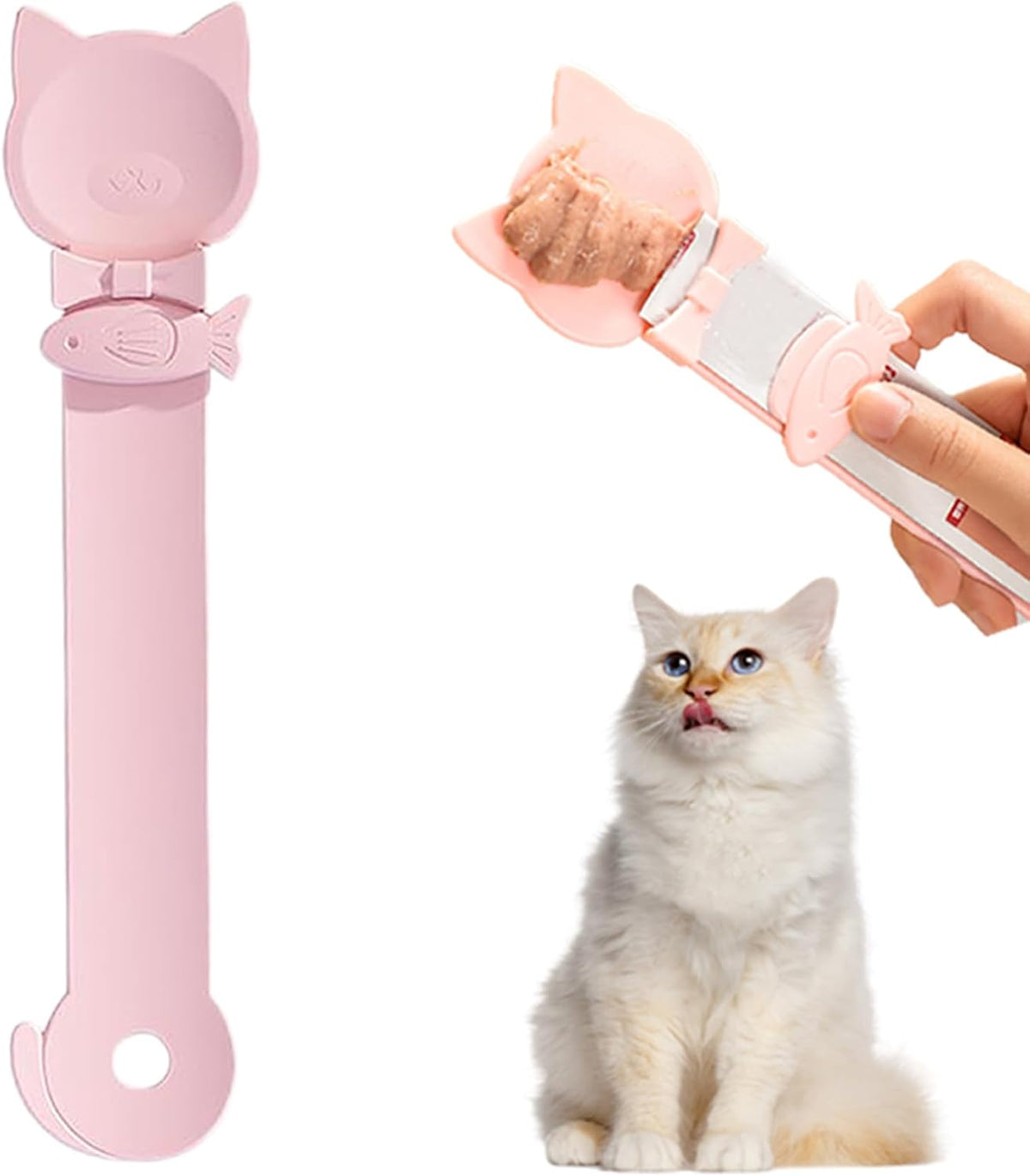 PETPAWLOVELY-3PCS Cat Treat Spoon Squeeze - Pink - 1 Spoon