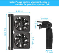 DaToo 3 Fans Aquarium Chiller Fish Tank Fan Aquarium Cooling Fan - 2 Fans - image 2