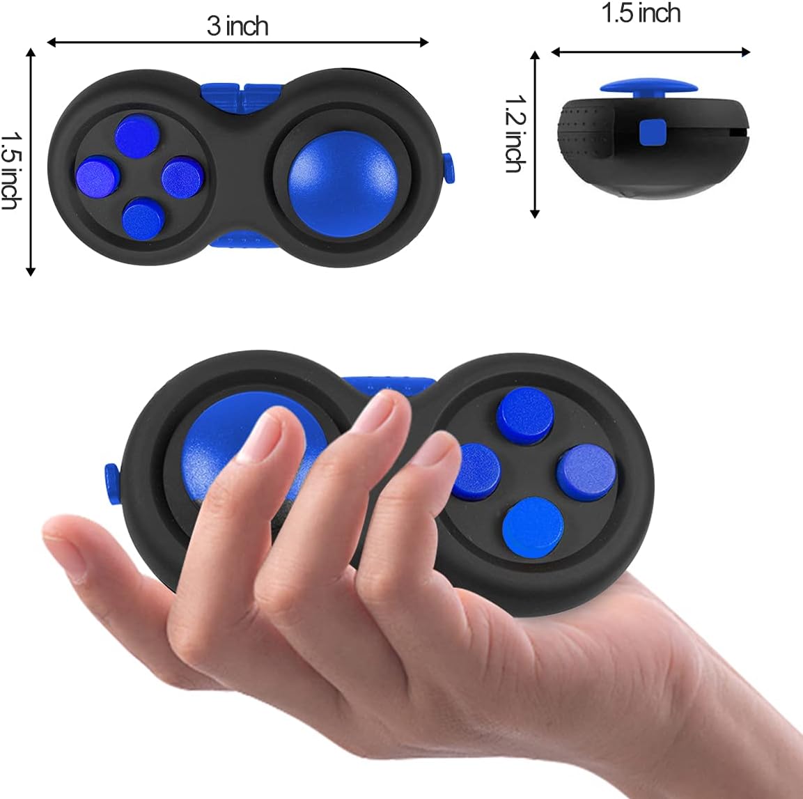 UOOEFUN fidget controller pad with joystick, buttons and gear roller, black and green - view 8