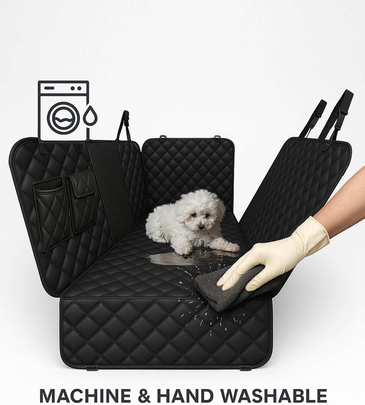 fidozen Dog Car Seat Cover, Waterproof Hammock with Pocket - Large 59" W - image 2