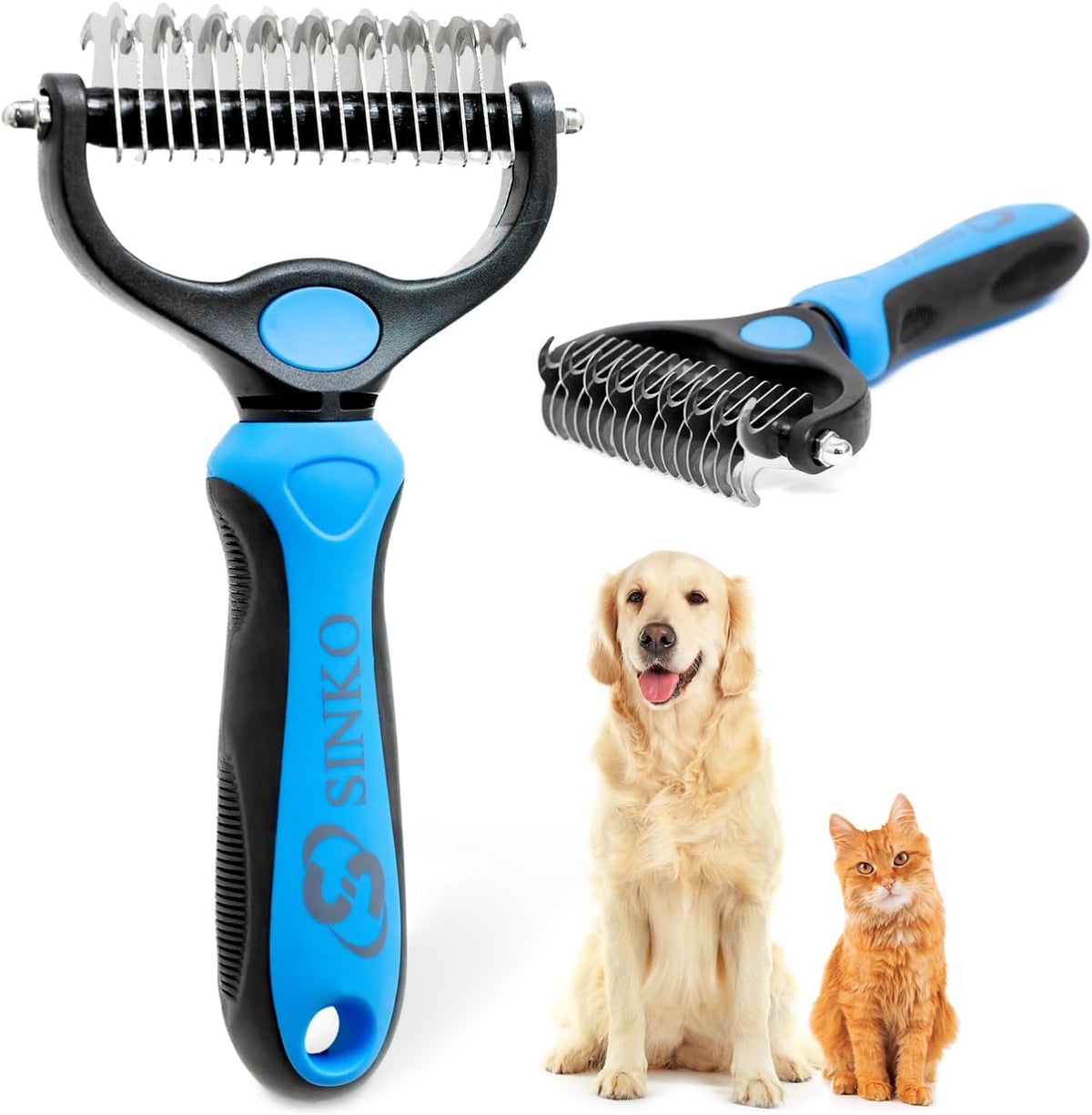 Sinko Shedding Brush For Dog and Cat - Blue