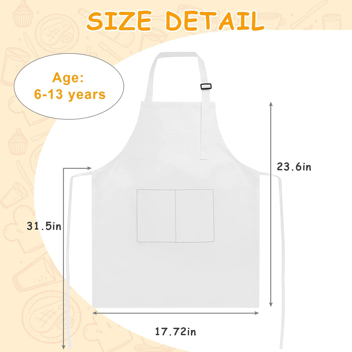 IAGBIBUI 12 pack of black kids aprons with two front pockets - view 11