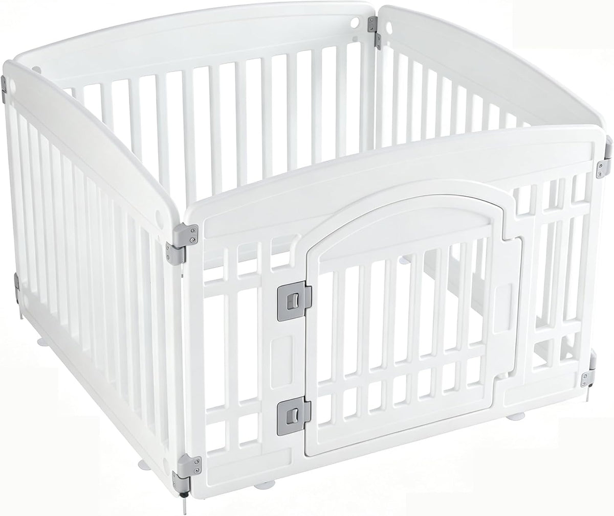 Sweetcrispy Dog Playpen, Plastic Puppy Pet Fence - White / 4 / 24IN
