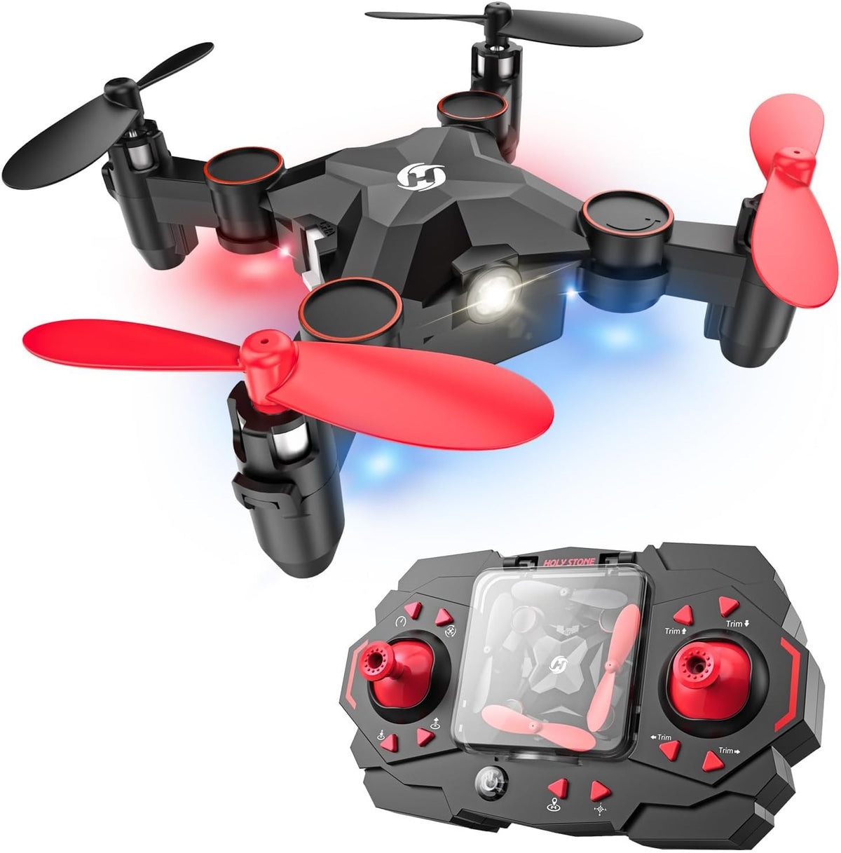 Holy Stone HS190 Foldable Mini Nano RC Drone for Kids Gift Portable - Red