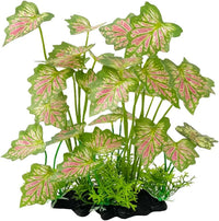 Aquarium Plant Fish Tank Decoration Small Plastic Artificial Plant - Rainforest Leafs-pink-large-set