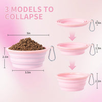 SLSON Collapsible Dog Bowl Silicone - Macaron Coral and Light Grey / Small - image 3