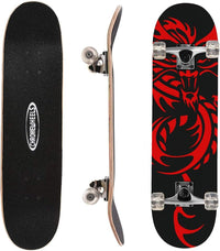 ChromeWheels 31 inch Skateboard Double Kick Skate Board Cruiser - Red