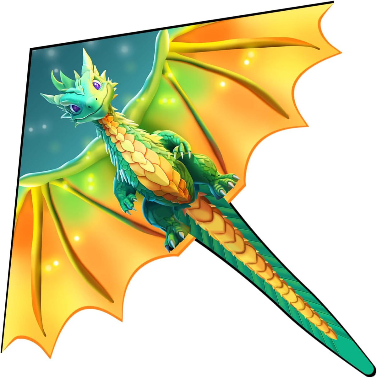 Xida large dragon delta kite for kids, 55 x 61.8 inch ripstop polyester with flying line - view 3