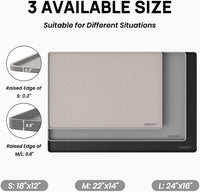 YINEYA 2 Pack Silicone Dog & Cat Food Mat Waterproof 18" x 12" - Gray / 18" x 12" - image 2