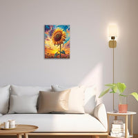 Sunflower Wall Art Canvas Yellow Floral Wall Decor Prints Framed Painting Pictures Gifts Artwork for Bathroom Bedroom Living Dining 16"x20"